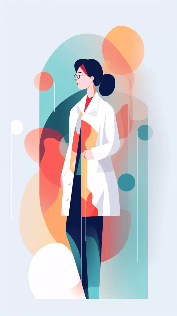 Doctor White Labcoat Abstract Modern