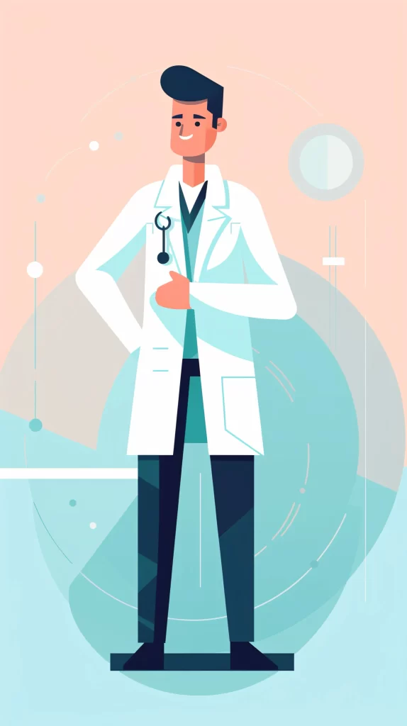 Doctor White Stethoscope Flat Illustration Modern