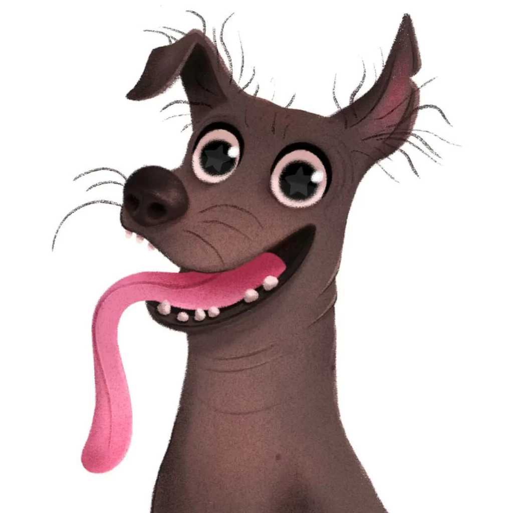 Dog Cartoon Tongue Eyes Ears Eleonore Pelluau