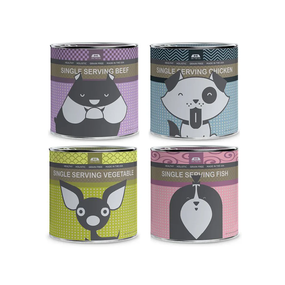 Dog food Beef Chicken Vegetable Fish Colorful Illustration