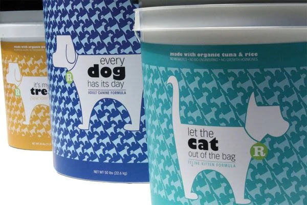 Dog Food Cat Food Organic Tuna Rice Minimalist Blue White