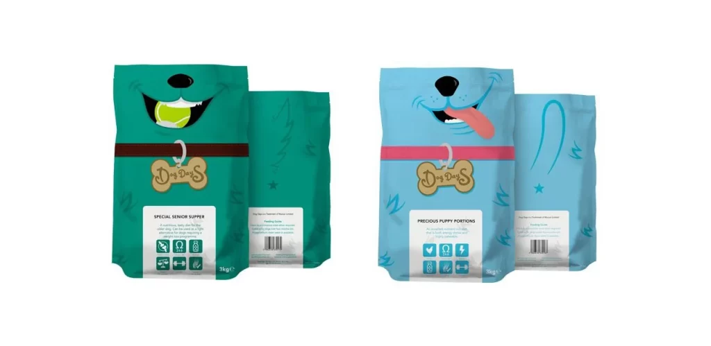 Dog Food Dog Days Special Senior Supper Green Illustration