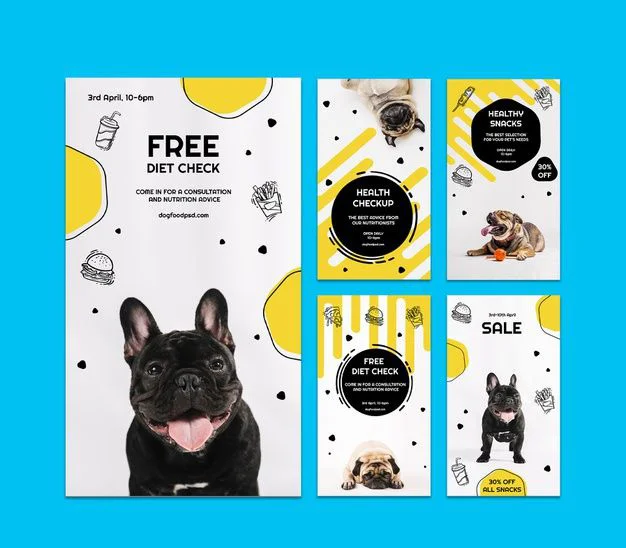Dog food Healthy Snacks Yellow Black Illustration