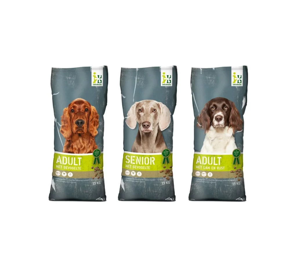 Dog Food Intrafood Lamb Rust Green Illustration