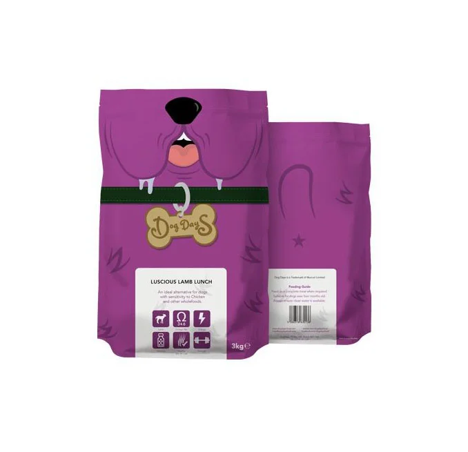 Dog Food Luscious Lamb Lunch Purple Dog Illustration