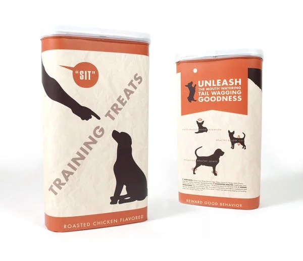 Dog Food Training Treats Roasted Chicken Silhouette Orange White