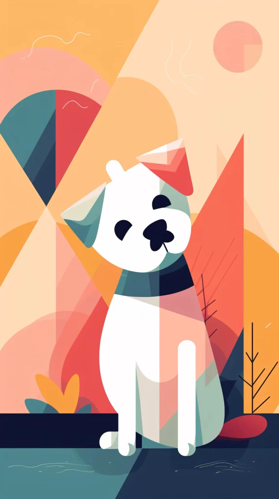 Dog Pastel Abstract Geometric Modern