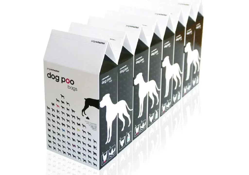 Dog Poo Bags Humor White Black Silhouette