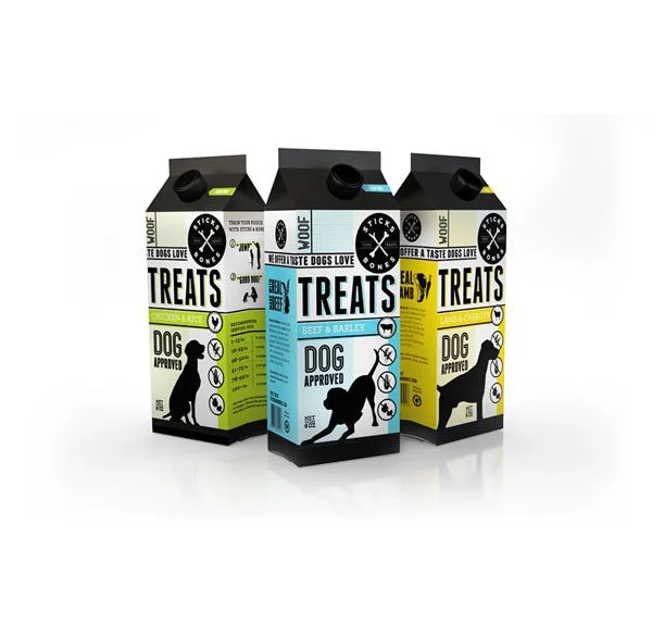Dog Treats Beef Barley Yellow Packaging Silhouette