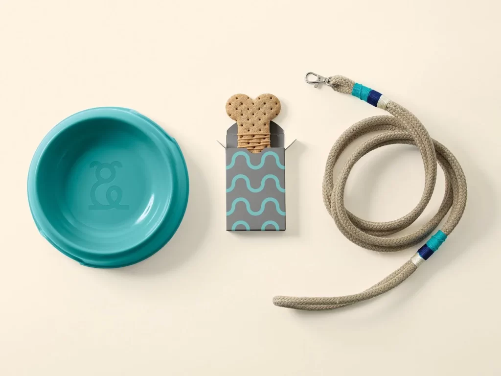 Dog Treats Bone Shape Blue Waves