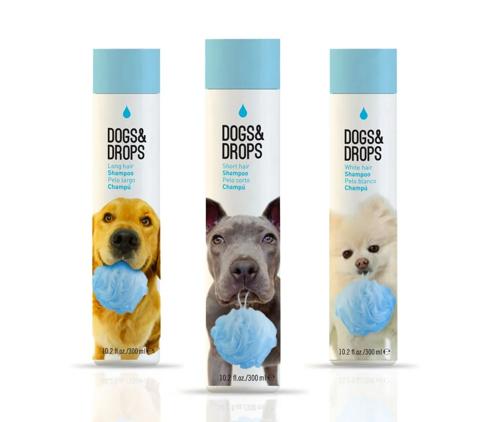 Dogs&Drops Shampoo Dog Long Short White Hair Blue White
