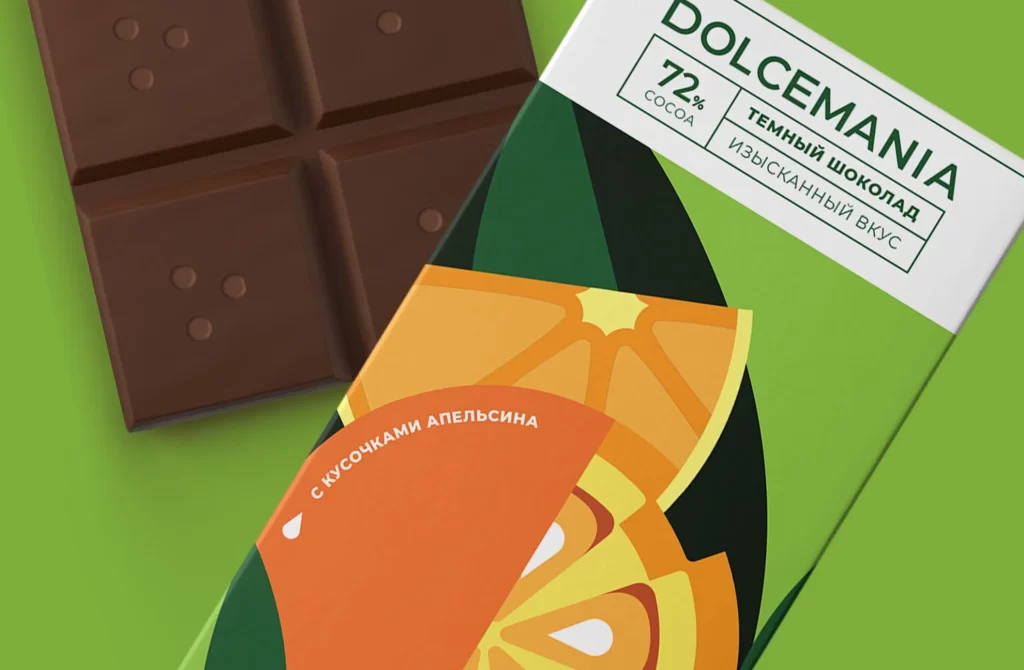 Dolcemania Chocolate Orange Flavor Modern Green Orange