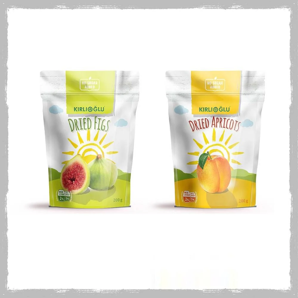 Dried Fruits Bright Yellow Green Minimalist Packaging Design