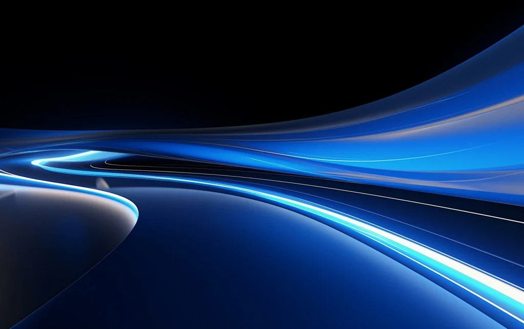 Electric Blue Curved Lines with White Highlights