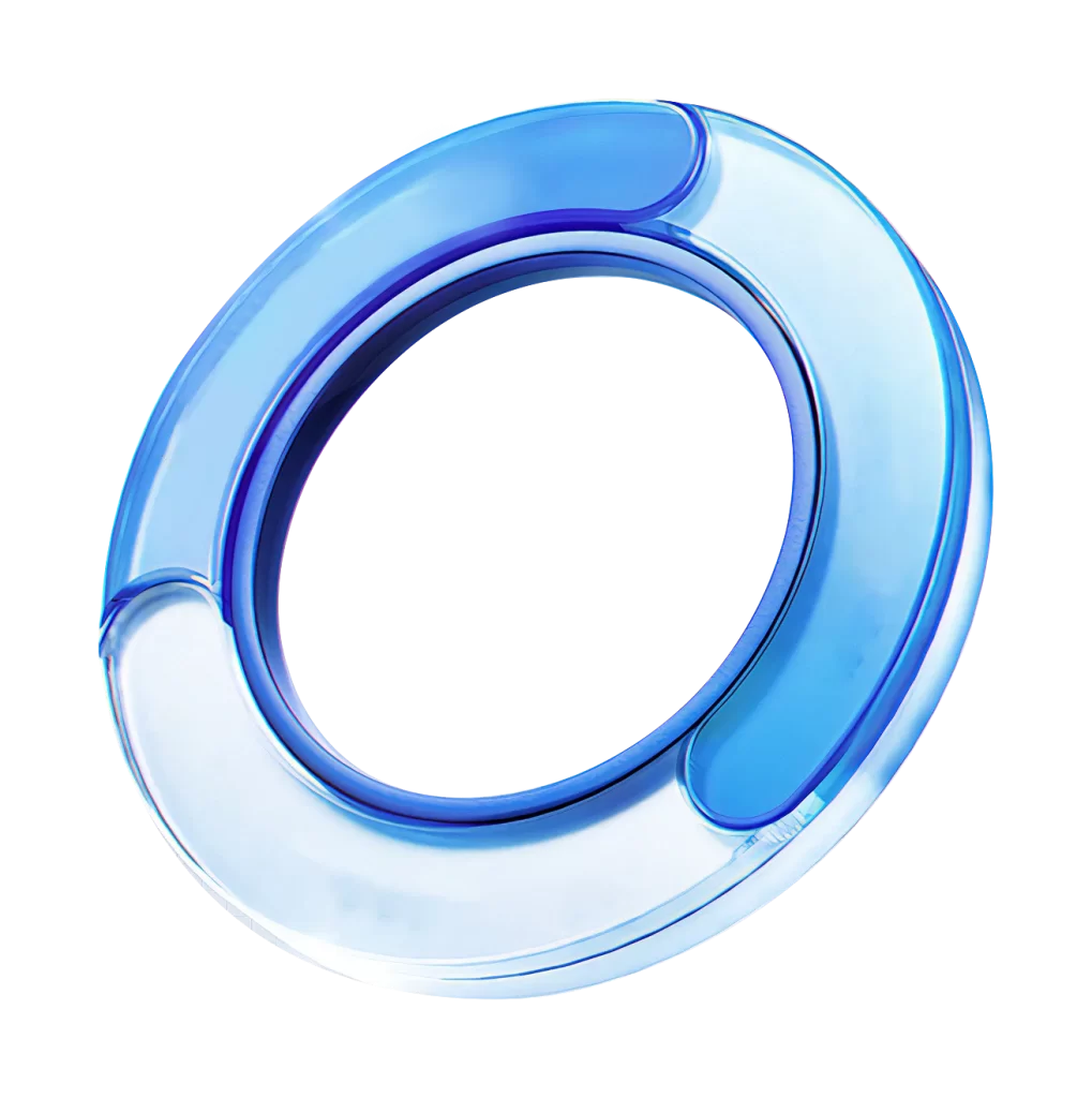 Electric Blue Gradient Ring with Holographic Effect