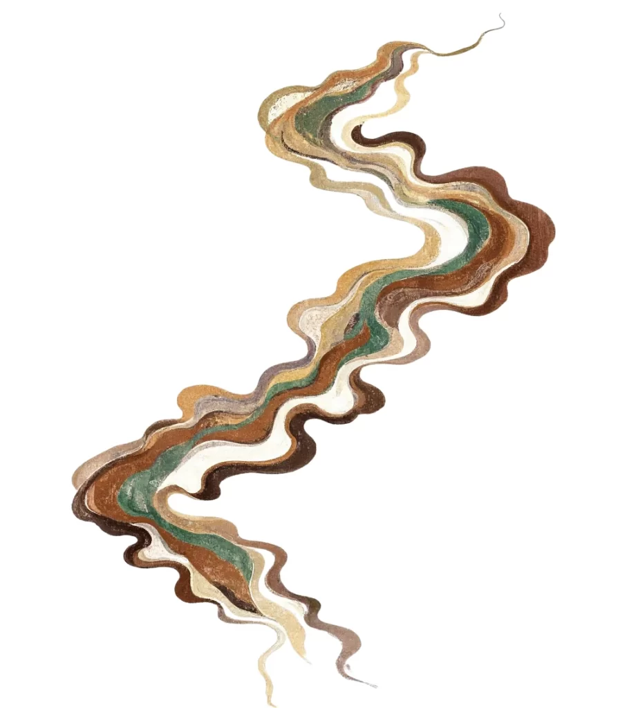 Elegant Earthy Flowing Organic Traditional Dunhuang