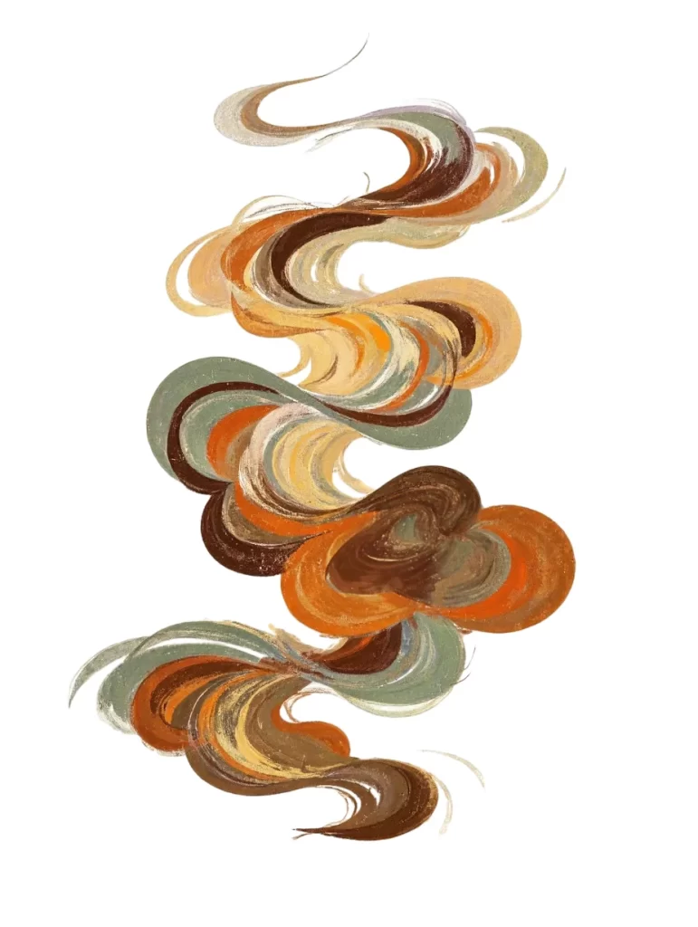 Elegant Earthy Flowing Spirals Dunhuang Clouds