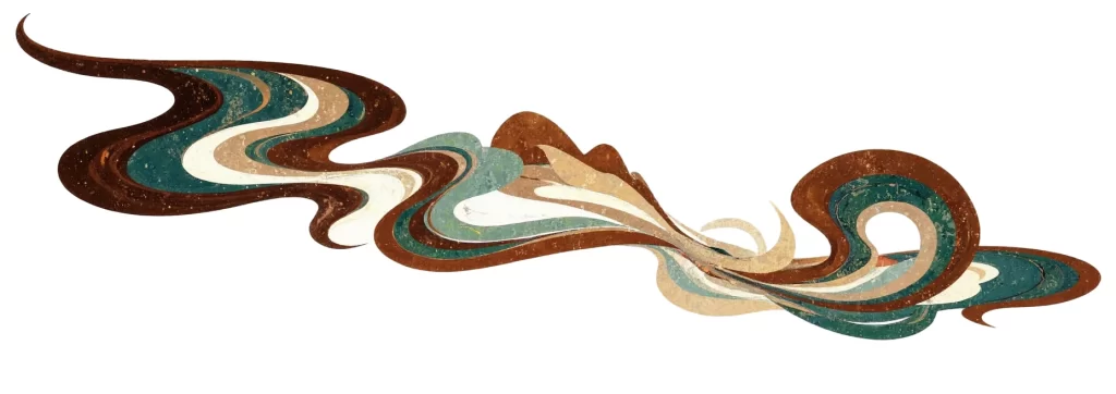 Elegant Flowing Earthy Tones Organic Lines Traditional Dunhuang