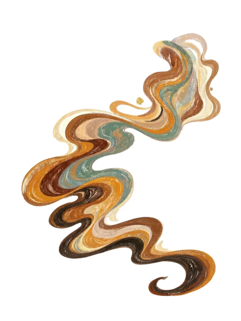 Elegant Flowing Earthy Tones Organic Shapes Dunhuang Artistic