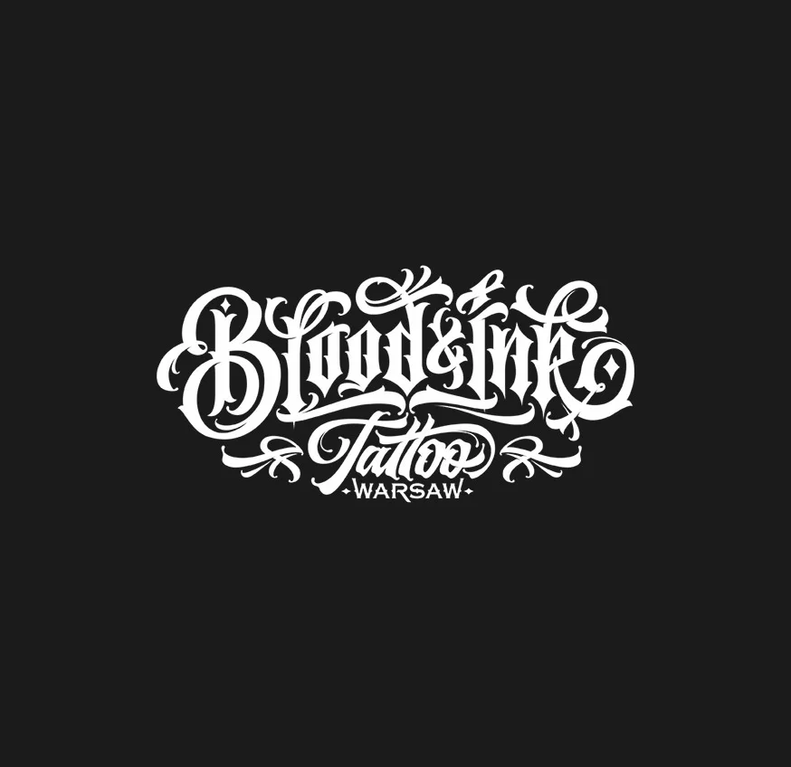 Elegant Gothic Flourishes White Monochrome Typography Design