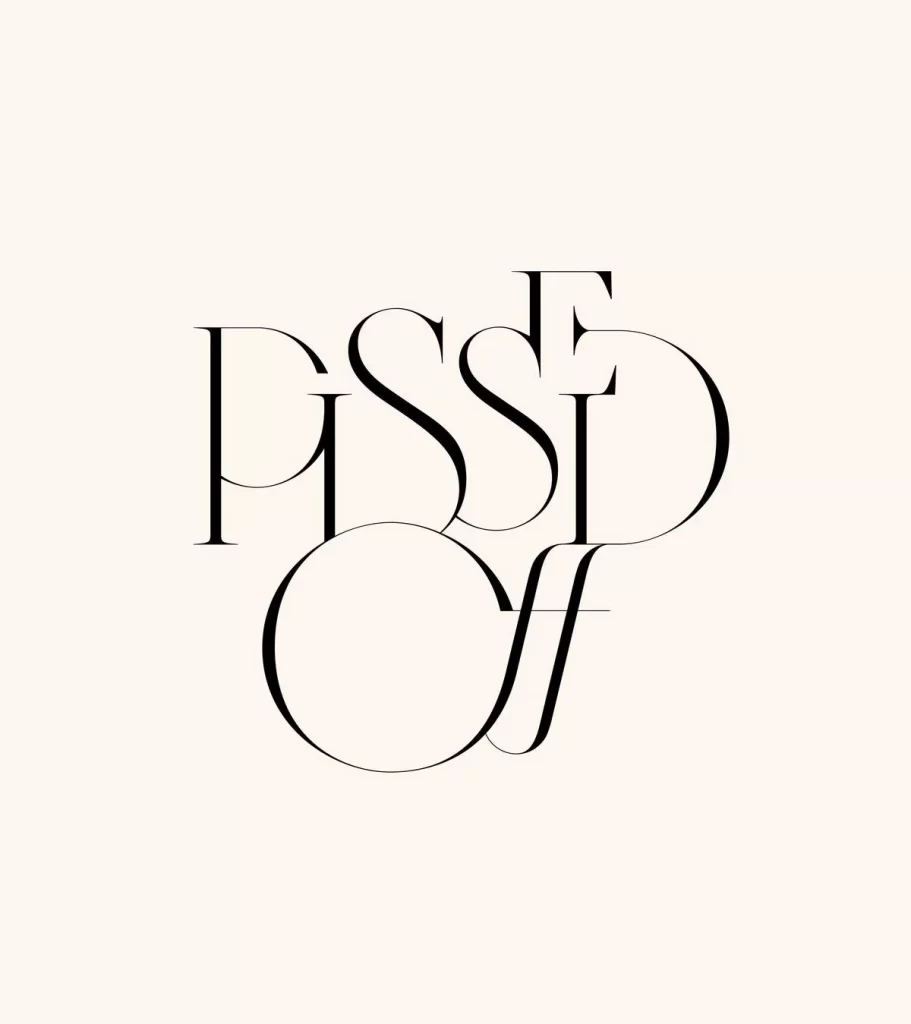 Elegant Script Overlapping Letters Black Minimalist Typography Design