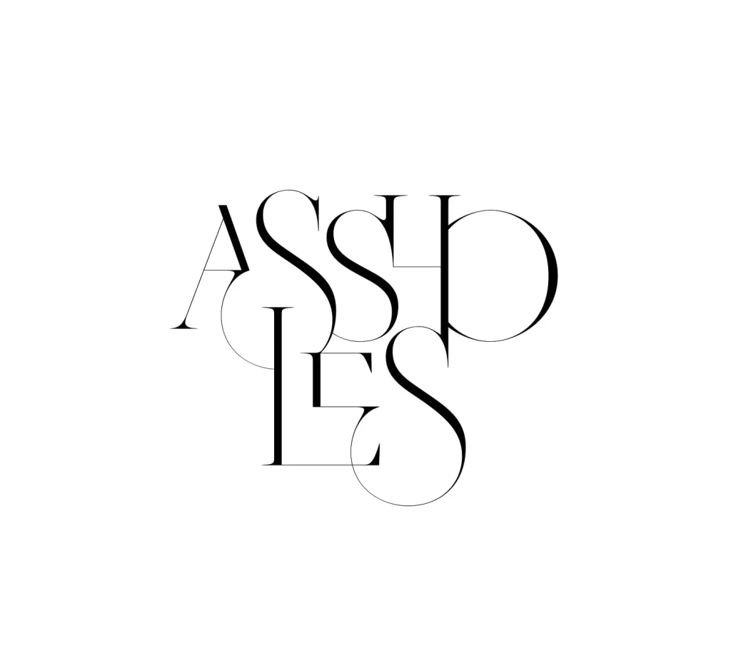 Elegant Script Overlapping Letters Black Monochrome Typography Design