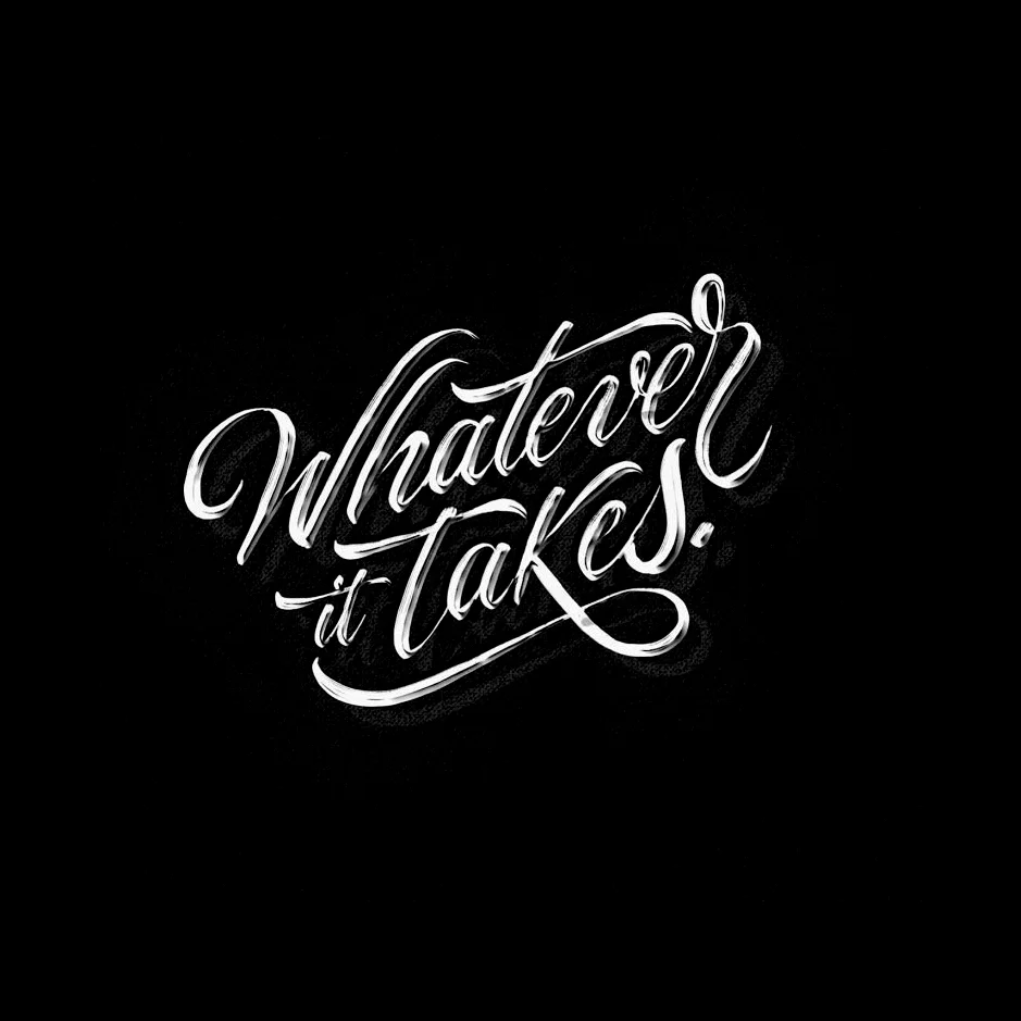 Elegant Script White 3D Shadowed Typography Design