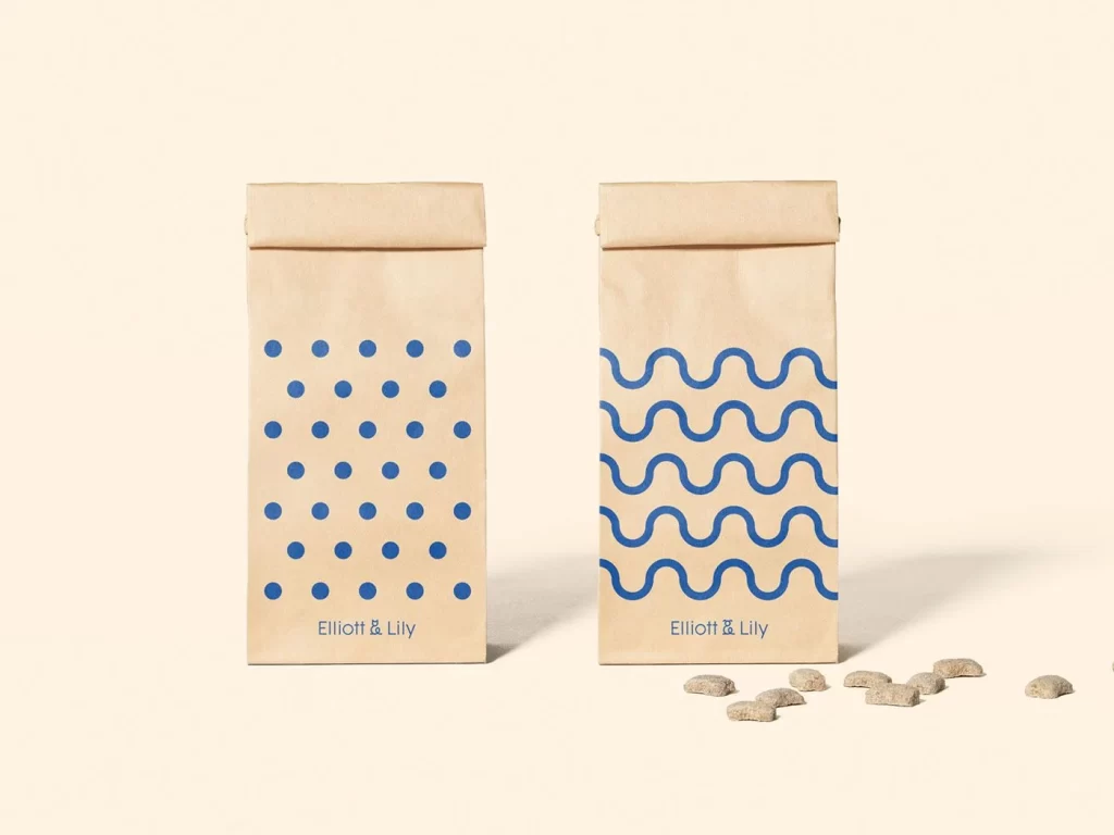 Elliott Lily Pet Treats Minimalist Blue Brown Pattern