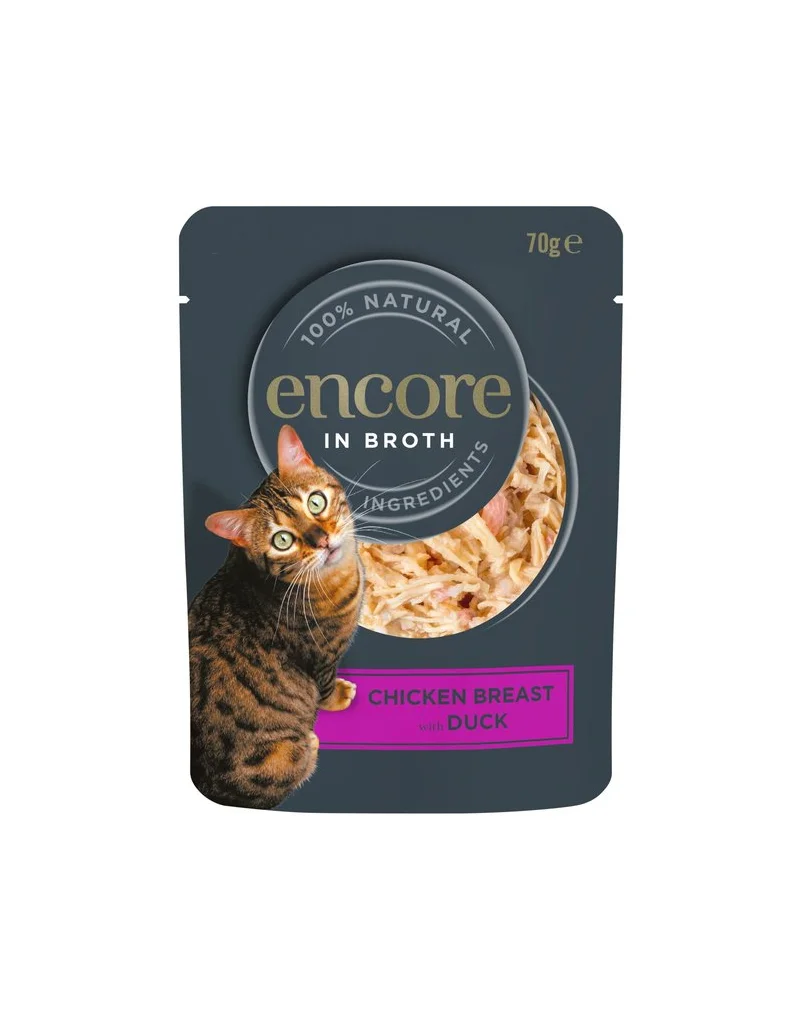 Encore Cat Food Chicken Breast Duck Natural Broth Purple Black