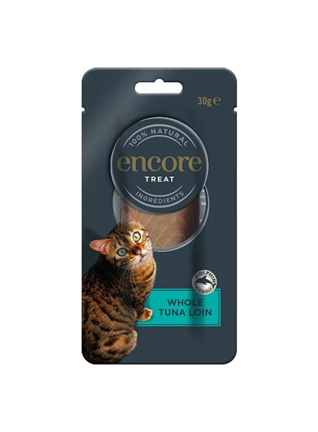 Encore Treat Cat Food Tuna Loin Natural Blue Gold