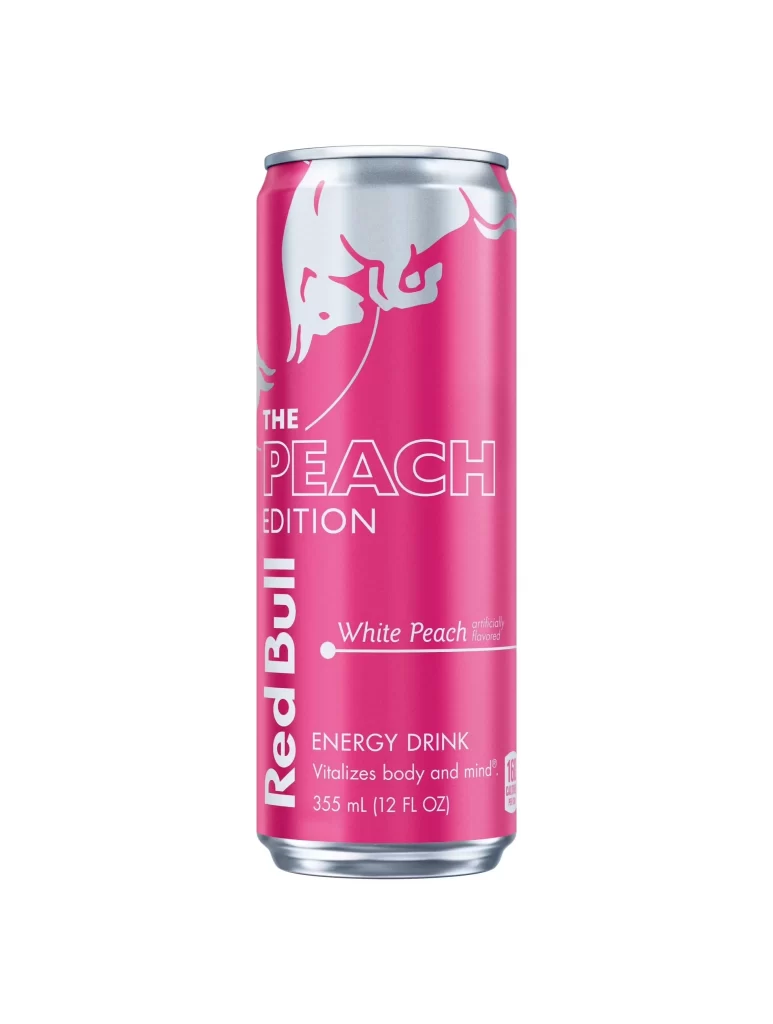 Energy Drink Peach Flavor Red Bull Can Beverage
