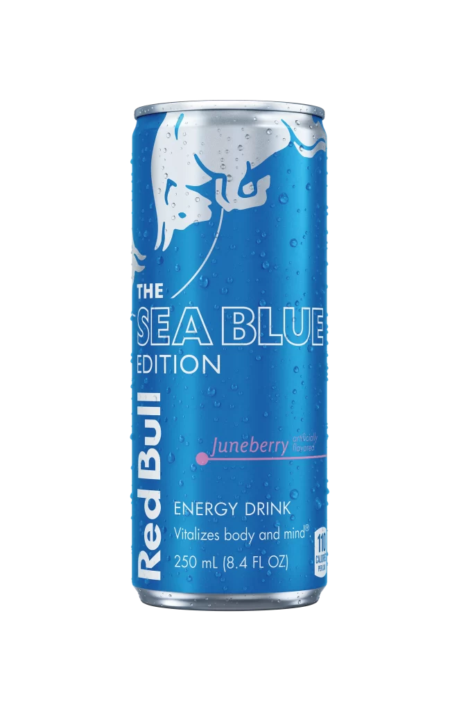 Energy Drink Sea Blue Edition Juneberry Red Bull Can