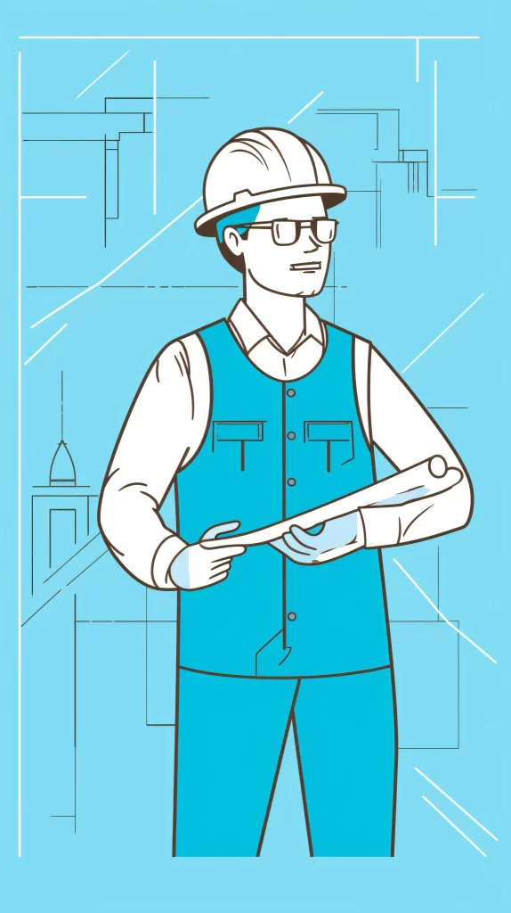Engineer Blue White Safety Helmet Flat Illustration neutral Modern