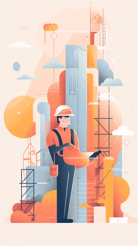 Engineer Orange Blue Abstract Modern