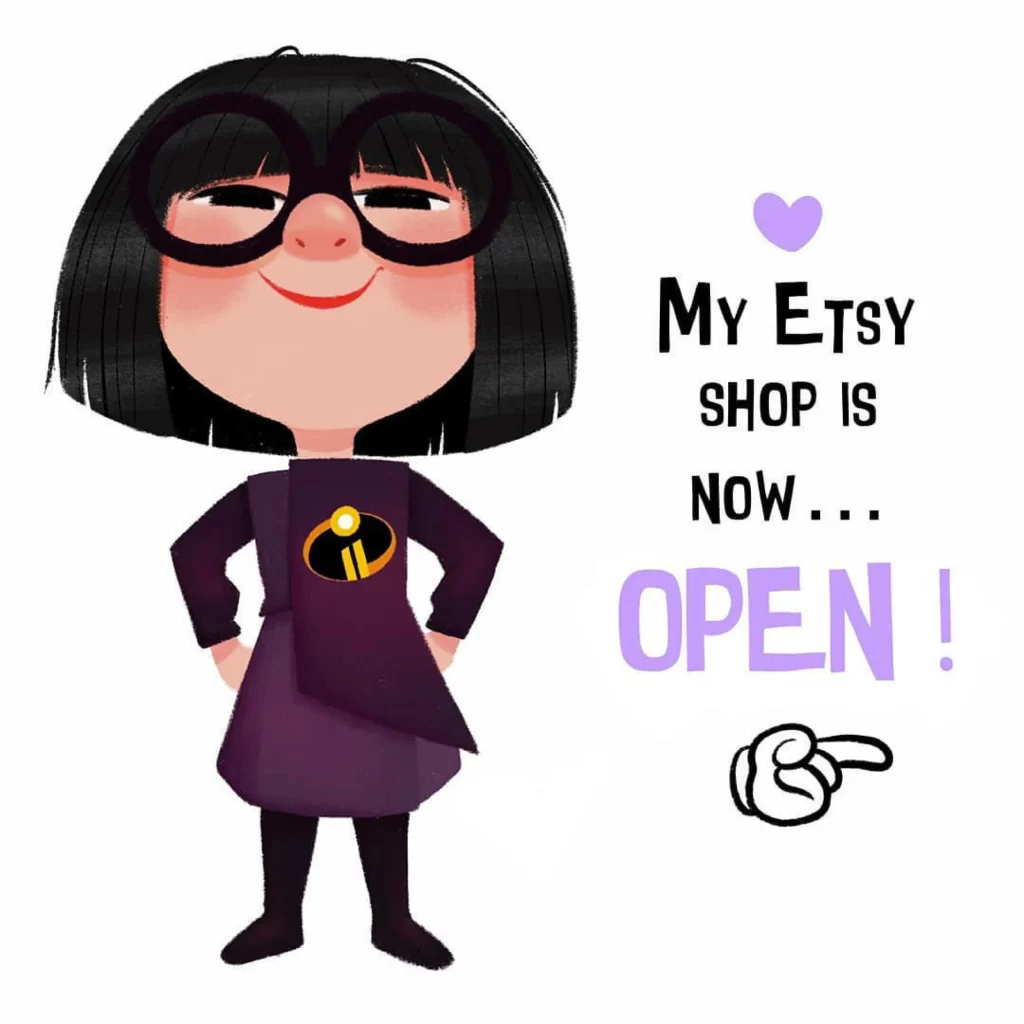 Etsy Shop Announcement Character Eleonore Pelluau