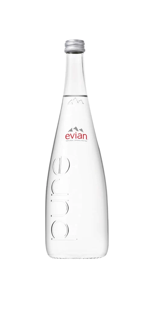 Evian Bottle Water Glass Mountain
