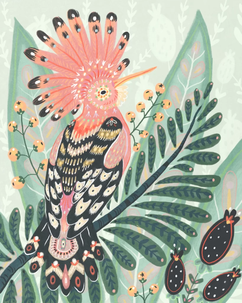Exotic Bird Nature Artistic Illustration