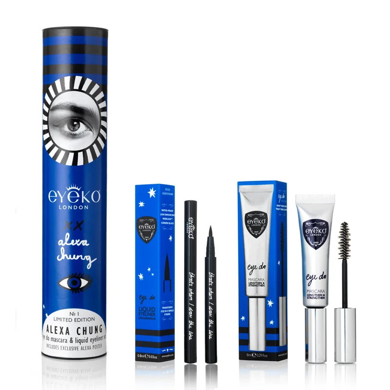 Eye Makeup Set Blue Black Minimalist Design
