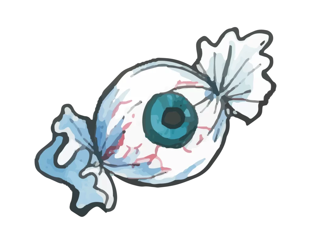 Eyeball Candy Blue Red Halloween Wrapped