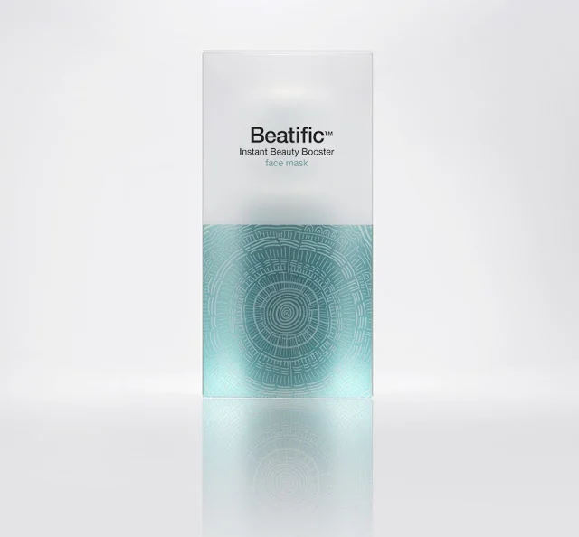 Face Mask Blue White Minimalist Packaging Design