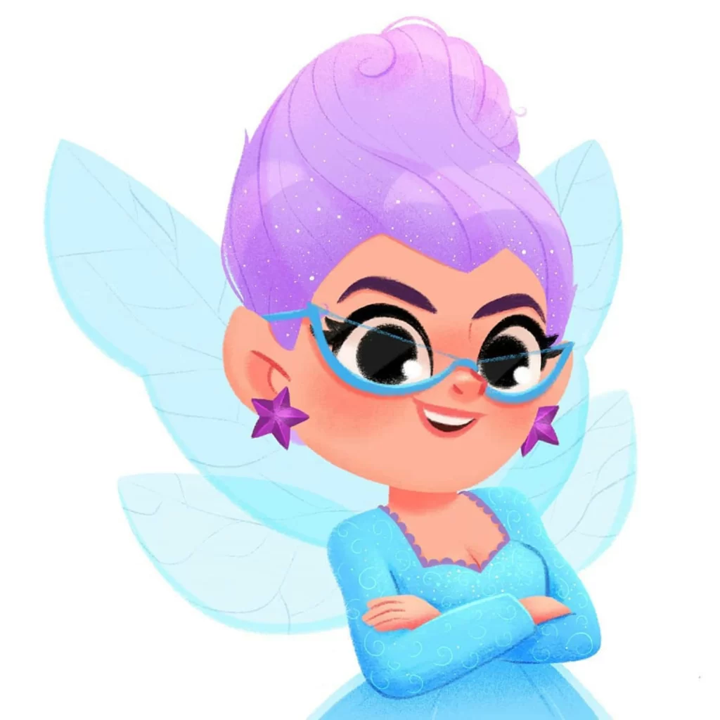 Fairy Character Purple Hair Blue Wings Eleonore Pelluau