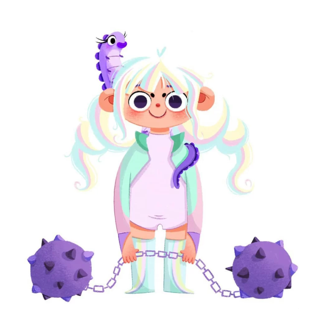 Fantasy Character Pastel Hair Chains Monster Adventure Eleonore Pelluau