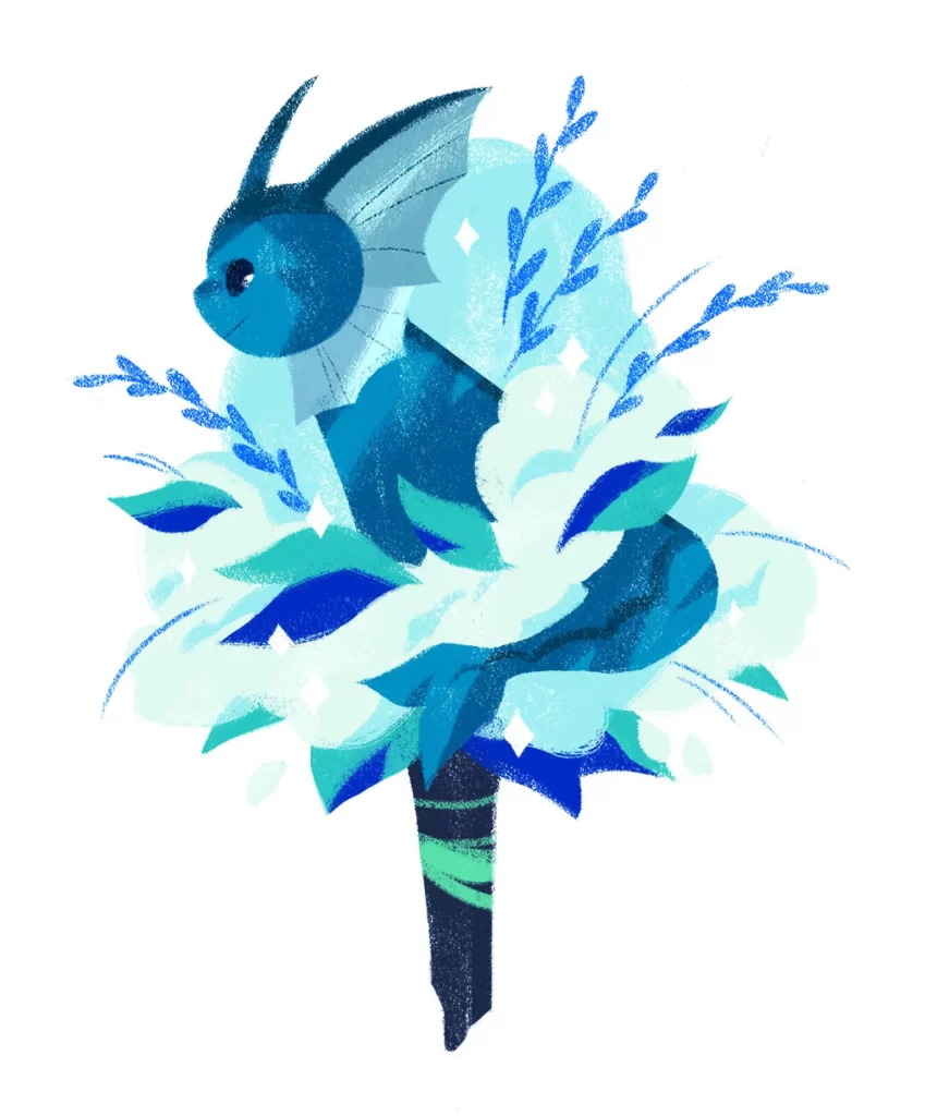 Fantasy Creature Blue Fish Nature Elements
