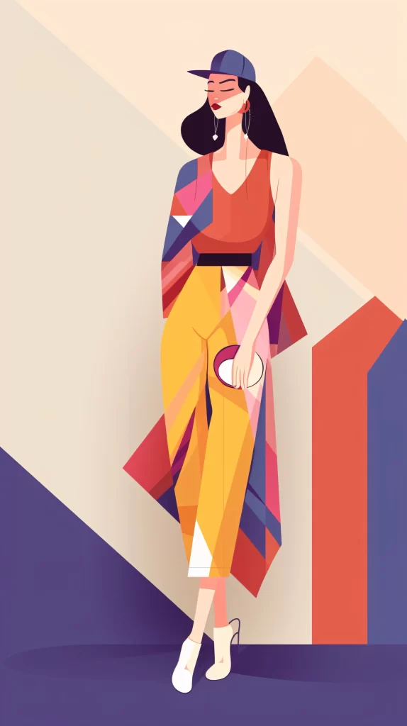 Fashion Designer Multicolored Geometric Shapes Abstract