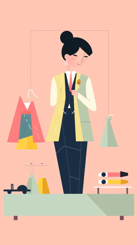 Fashion Designer Pastel Colors Earrings Clothing Accessories Flat Illustration