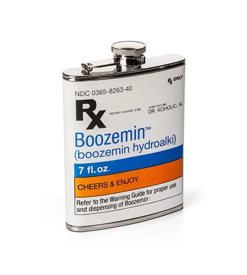 Flask Prescription Medicine Blue Orange Minimalist Design