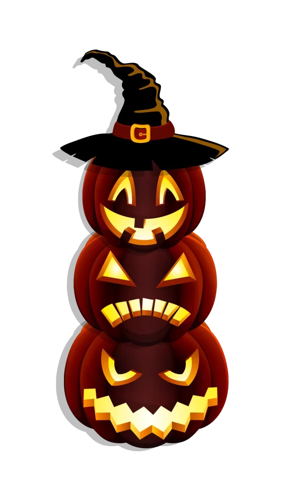 flat orange black glowing carved face hat