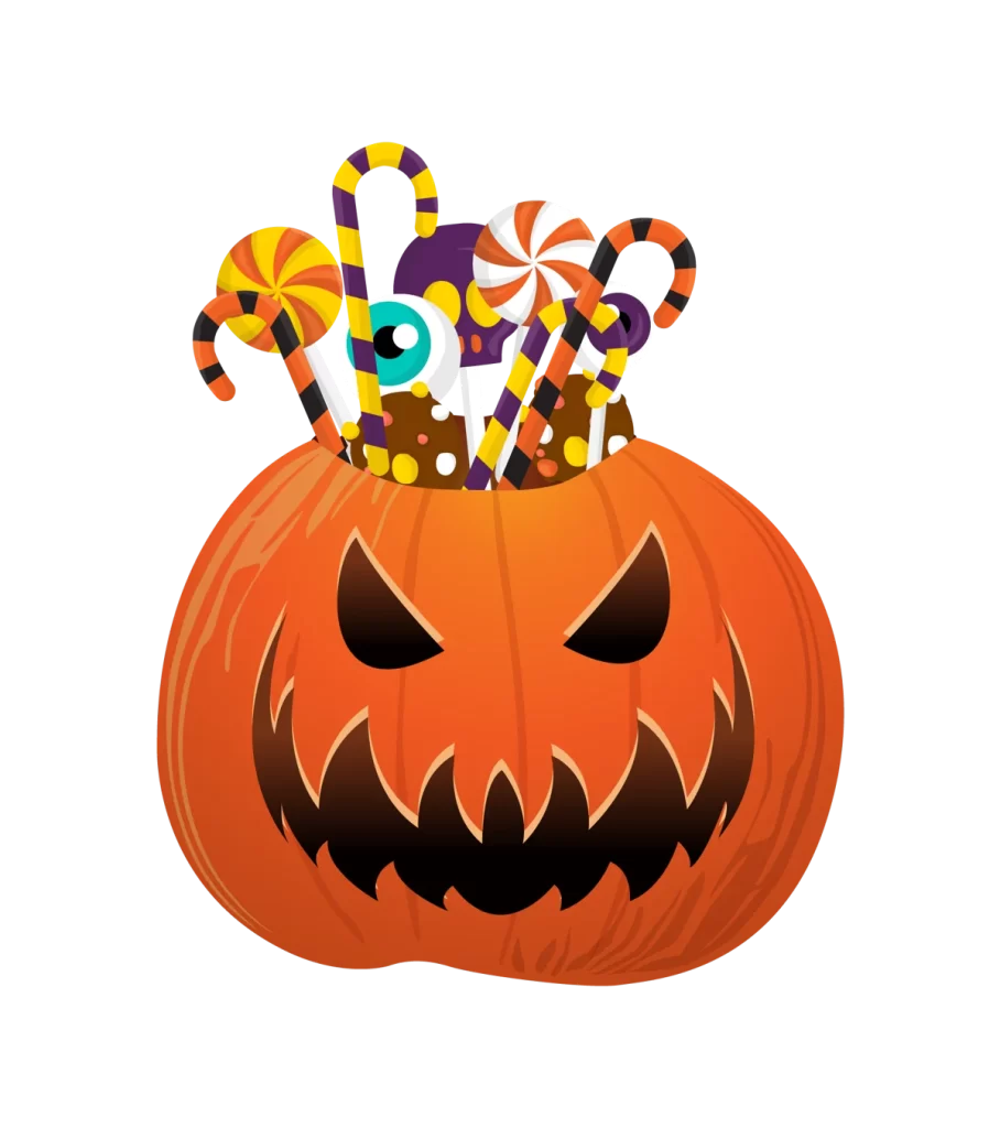 flat orange black white purple candy