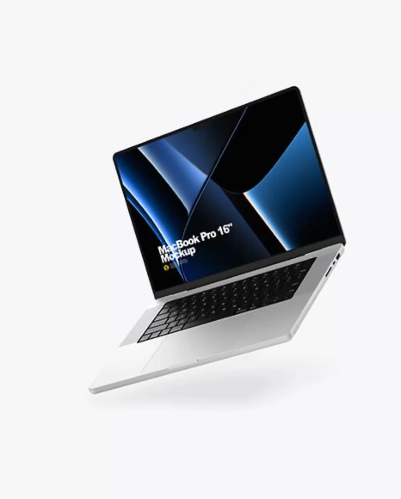 Floating Laptop MacBook Pro Mockup Screen Display