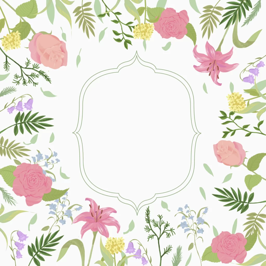 Floral Frame Nature Botanical